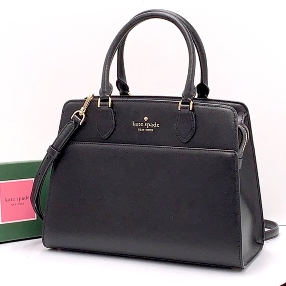 KATE SPADE Madison Saffiano Leather
(NWT
Medium Satchel BLACK COLOR
